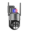 dzcctvipc 4K/8MP Dual Lens 10X Hybrid Optical Zoom PTZ Outdoor Security IP Camera,5GHz Dual Band WiFi,Auto Tracking,Color Night