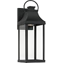 Capital Lighting 946411BK-GL Bradford Night Sky Clear Glass Rectangular Outdoor Wall Lantern, 1-Light 7 Watt, 17" H x 6" W, Black