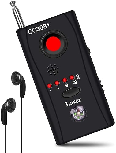 Wireless Lens Detector for Anti Spy Hidden Camera, Adjustable Detection Sensitivity Signal Bug RF Finder, GSM Voice Device Laser Detector