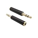 VizGiz 2 Pack TRRS to TRS Adapter 3.5mm Plug Jack 1/8'' Connector Converter for Phone Earphone Headphone Earbuds Microphone 4 Pole to 3 Pole Computer