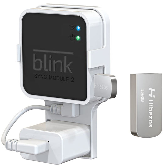 256GB USB Flash Drive and Outlet Mount for Blink Sync Module 2, Save Space and Easy Move Mount Bracket Holder for Blink Outdoor Indoor Security System