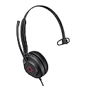Yealink UH35 USB Headset with Microphone,Mono Wired Headset with Noise Cancelling Mic,Computer Headset Teams Certified,for Home Office Online Meeting