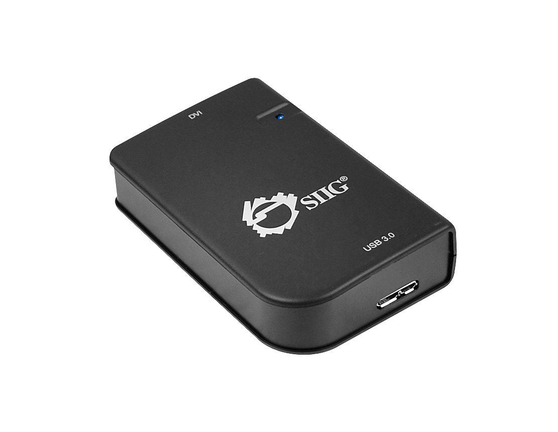 SIIG Compact USB 3.0 to DVI 512 MB External Video Adapter - DisplayLink DL-3100N Chipset - 2048x1152 Resolution for Windows and Macs (Black)