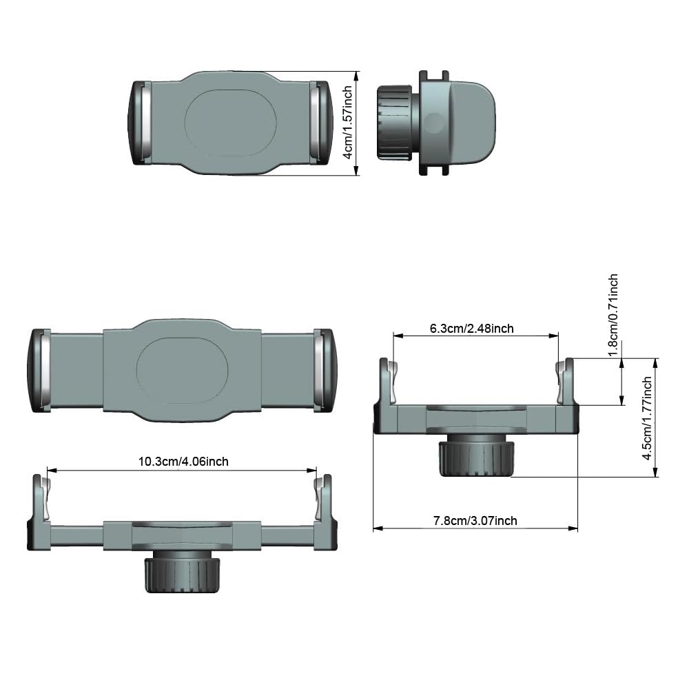 ThtRht 2 Pack Phone Holder Mount Clip Ball Joint Connector Socket Replacement 17mm Rotating Ball Head with Fixed Nut for Car Wireless Charger
