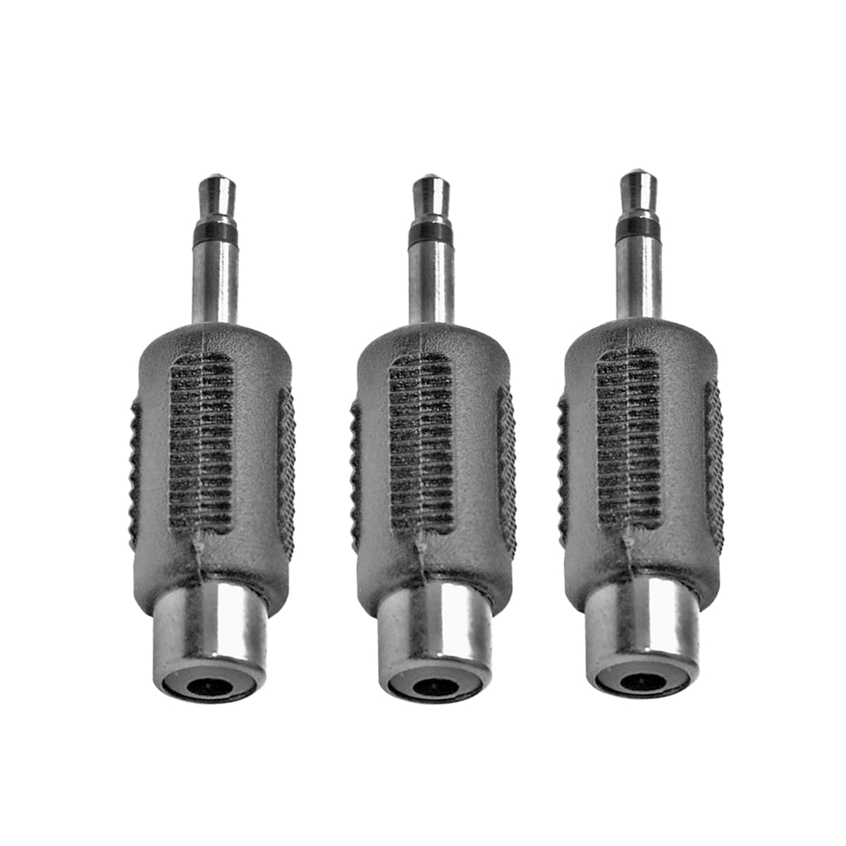 3.5mm Male to RCA Female Audio Adapter, 3-Pack, 21mm Length, Stereo Connector