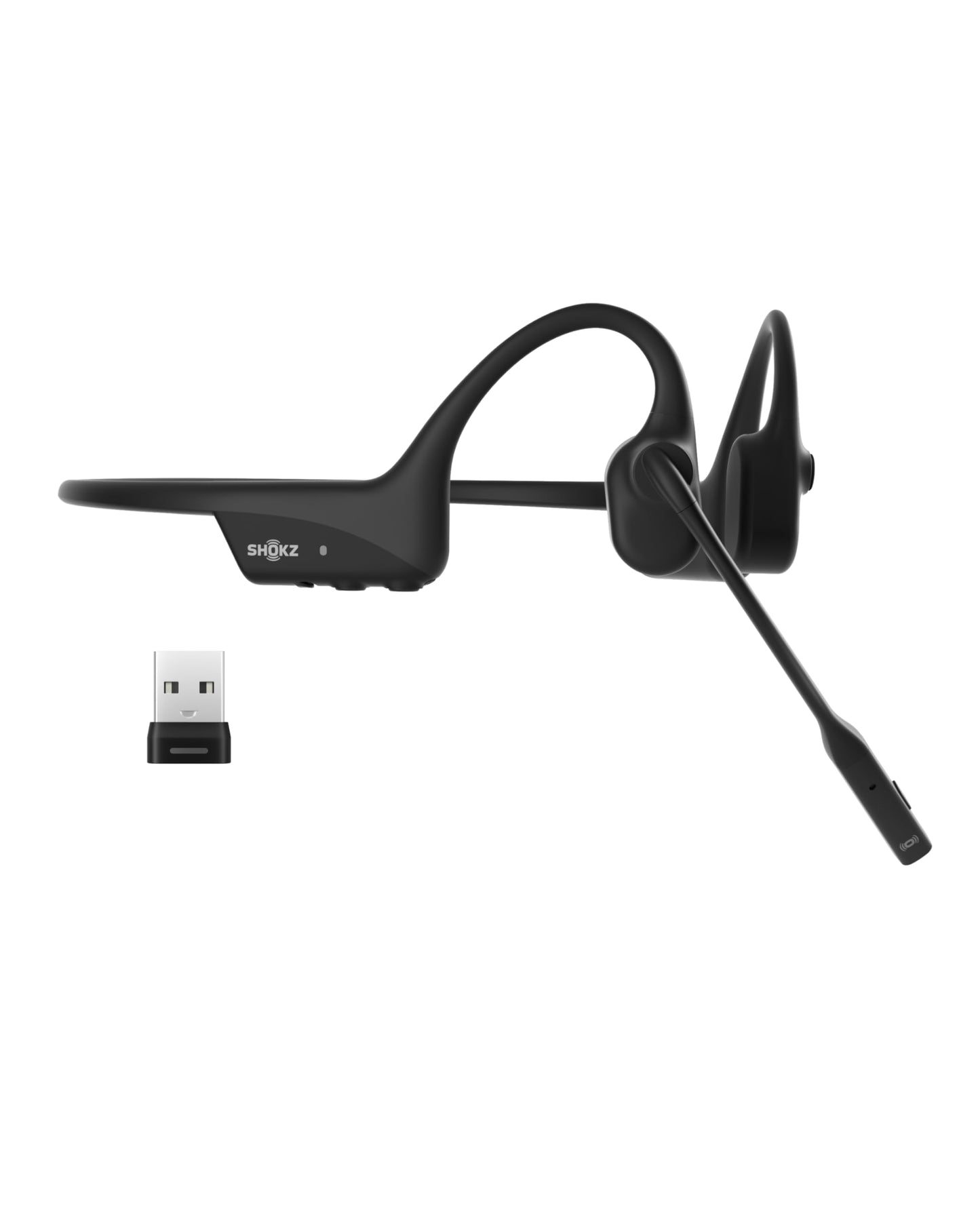 SHOKZ OpenComm2 UC Open-Ear Headset, USB-A Dongle, Noise-Canceling Mic