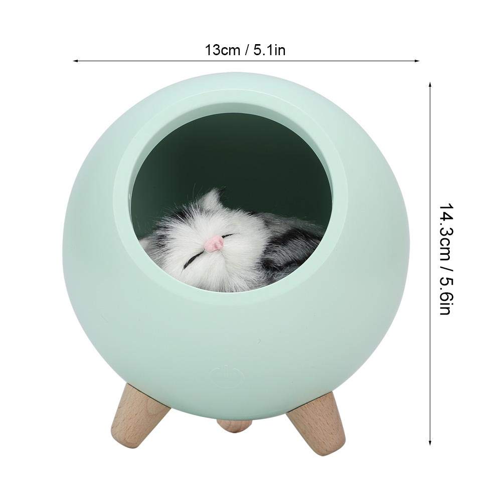Yosoo Cat Pet House Night Light, Cute Cat USB Charging LED Night Lamp, Bedroom Lighting Atmosphere(Green)