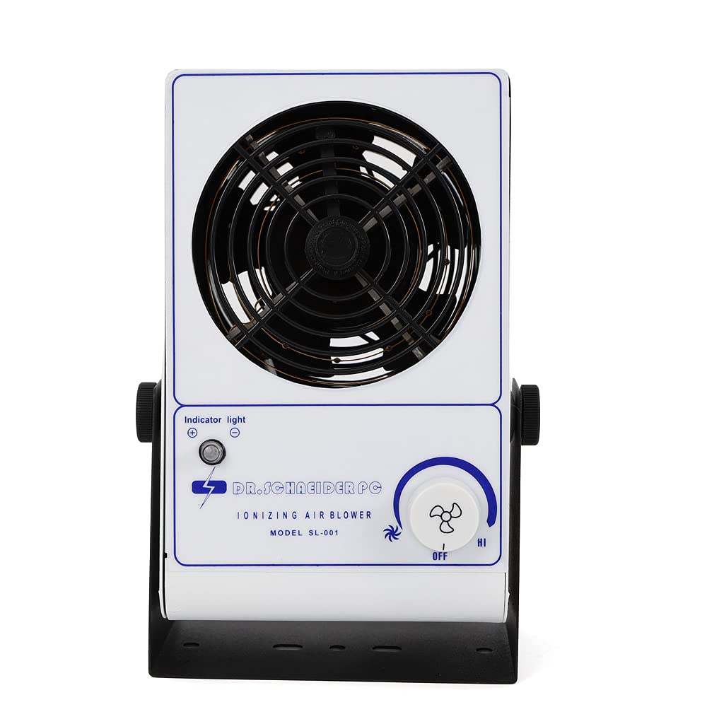 Ionizing Air Blower Fan -110V/60Hz Desktop Air Blower Static Eliminator Fan Electrostatic Discharge Fan Anti Static Ionized Fan, 45~110CFM