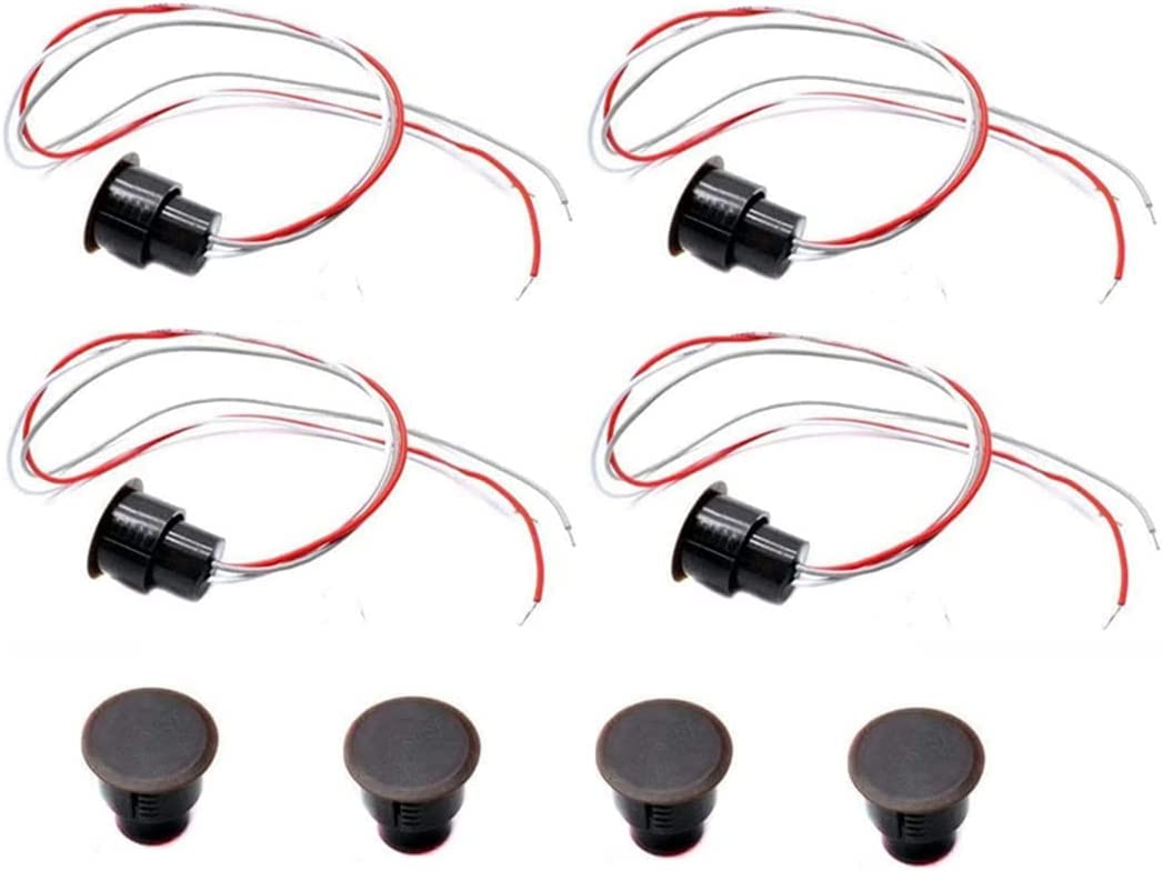 RC-36 NC+NO Recessed Wired Security Window Door Contact Sensor Alarm Magnetic Reed Switch Brown - (4 Sets)