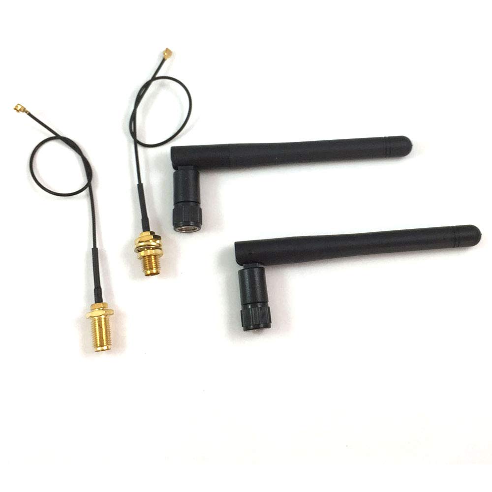 CENXIFJUDZ 433mhz Antenna 3dbi Hotspot rp-SMA Male Connector with UFL ipx to rp-SMA Female Pigtail Antenna WiFi Cable 15cm ?Pack of 2 ?