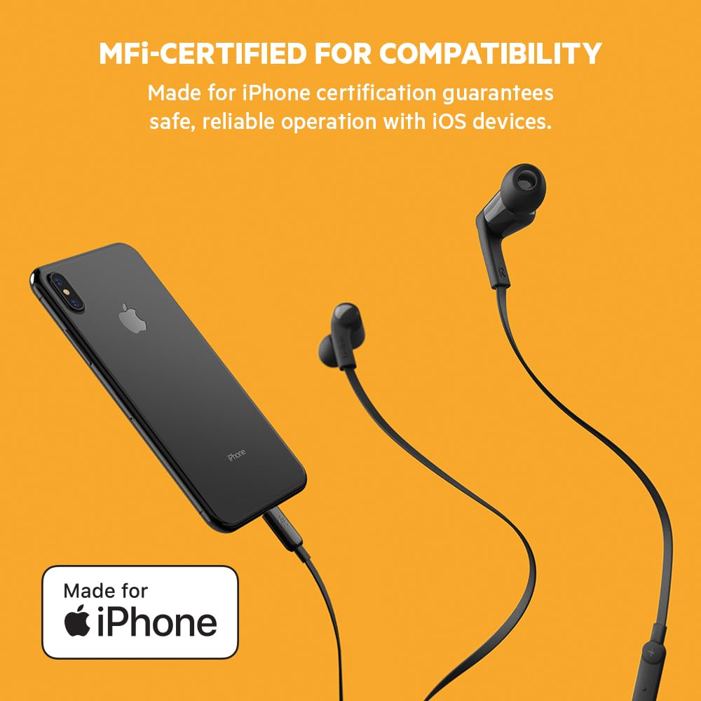Belkin Wired Earbuds with Lightning Connector, Built-in Mic