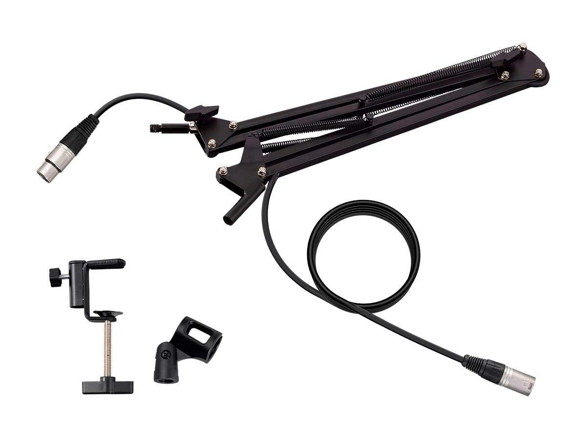 Monoprice Suspension Boom Arm Scissor Broadcast Mic Stand - Built-In XLR Mic Cable - Stage Right Series