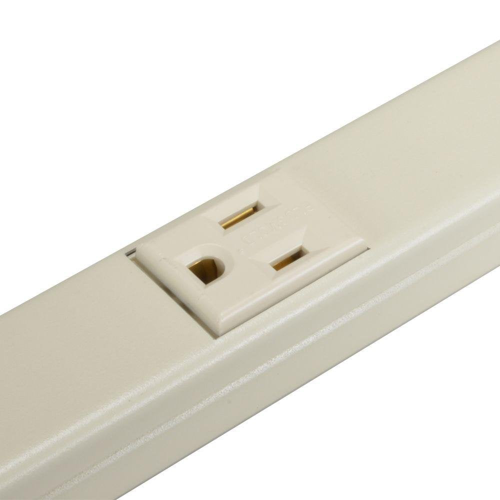 Legrand - Wiremold Wall Mount Power Strip, Ivory Under Counter Power Strip, 3 Foot Steel Kitchen Power Strip, 6 Outlet Power Strip to Use as Cable
