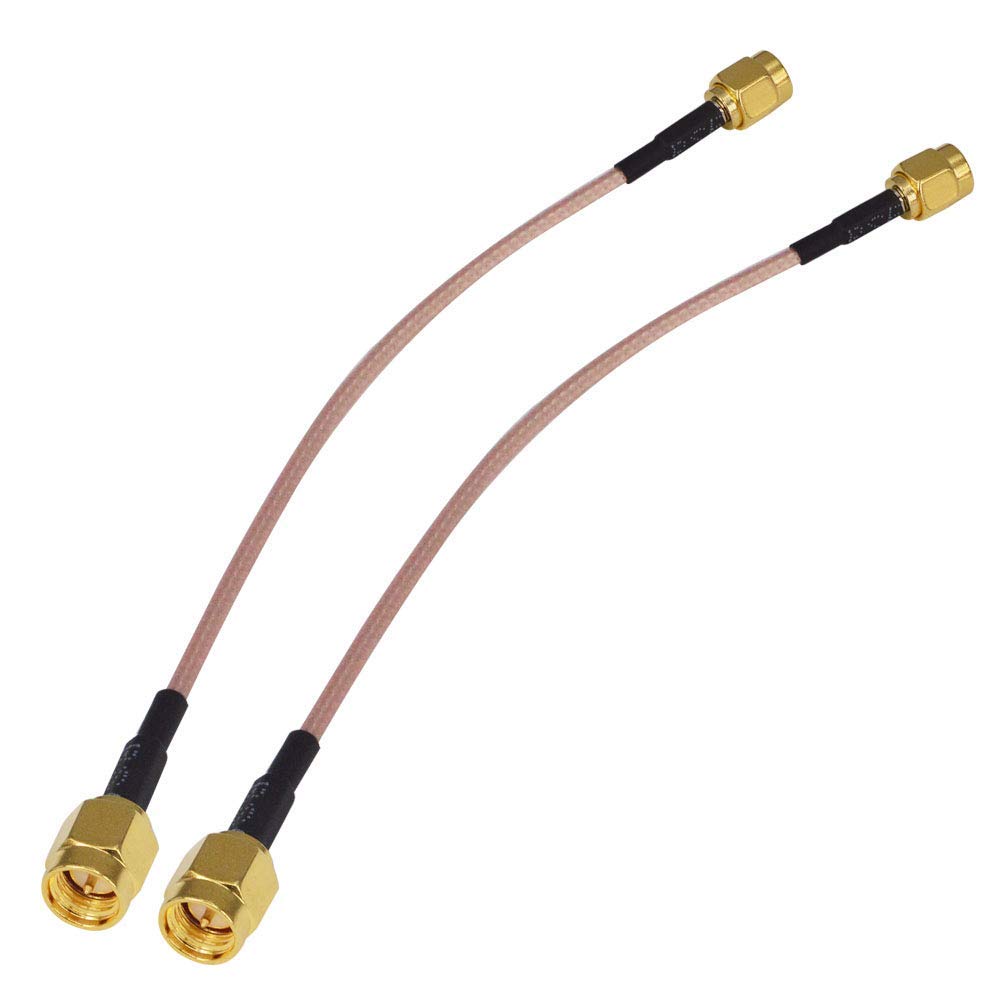 Boobrie 2-Pack SMA Male to SMA Male RG316 Pigtail Jumper Cable 6inch SMA Extension Antenna Cable SMA Male to Male WiFi Wirelessfor SDR Devices Baofeng