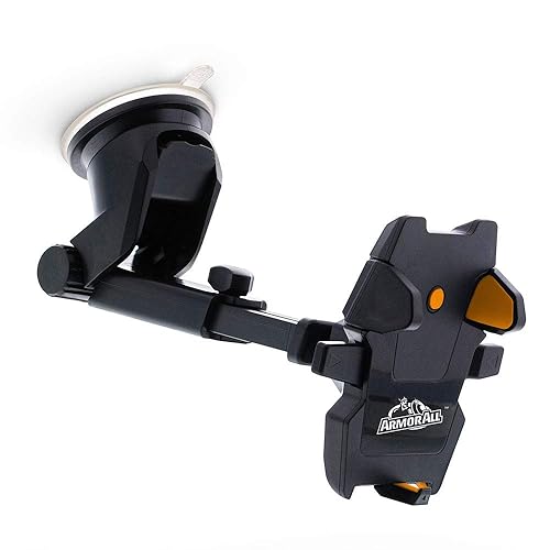 Armor All Phone Mount for Cars, Suction Dashboard & Windshield Phone Holder, 6 Inch Extendable Arm, 360° Rotation, Fits iPhone Max, Android, and All