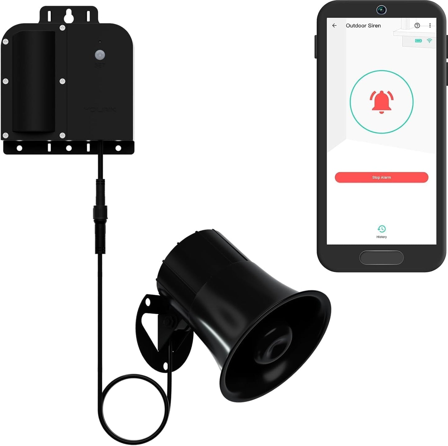YoLink X3 Version Outdoor Alarm Controller, Ruggedized Battery-Powered Siren/Alarm/Relay Controller, Up to 1/4 Mile Range, 130dB Siren, Alexa, Google