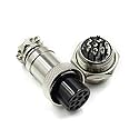 Hxchen 10 Pin Metal Male Female Thread Panel Connector 16mm GX16-10P Aviation Plug Silver - (2 Sets)
