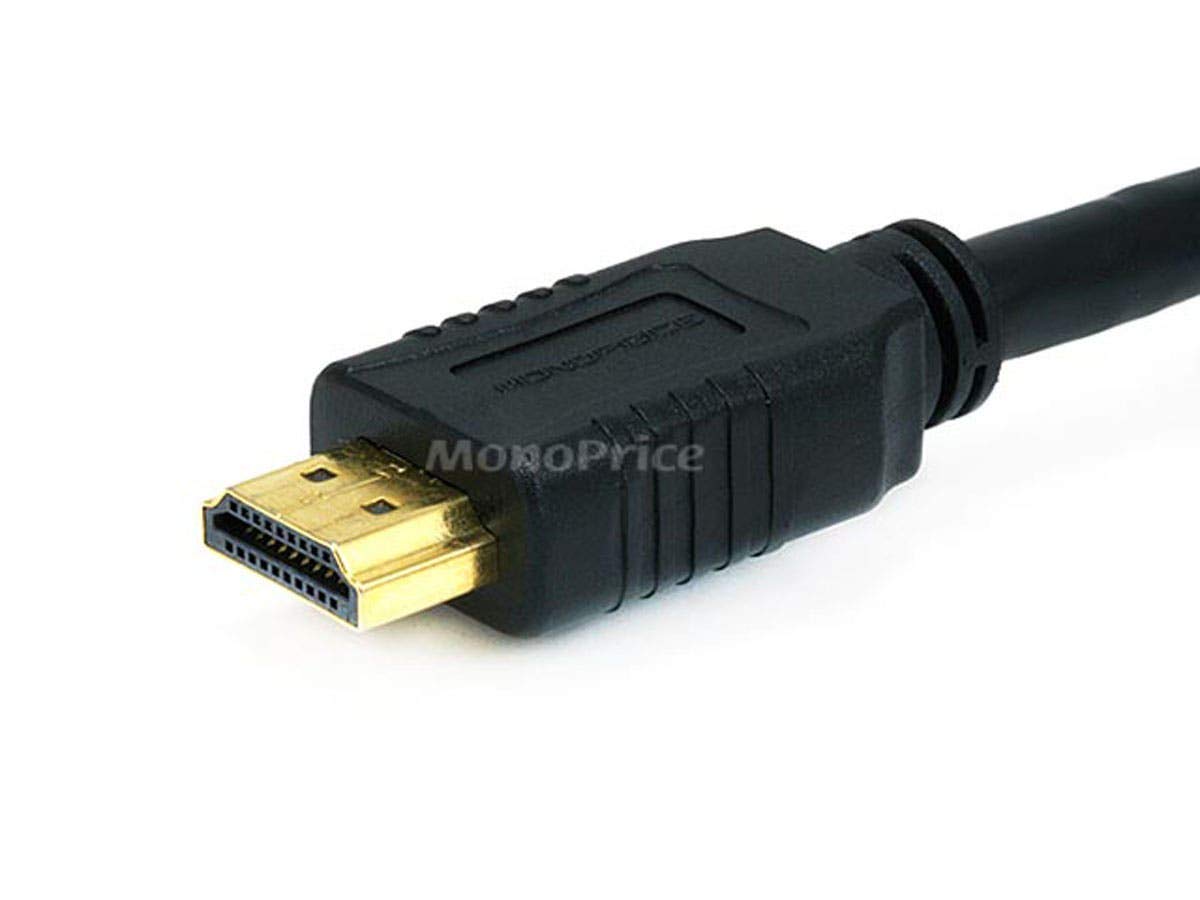 Monoprice 4K High Speed HDMI Cable - HDMI 2.0, 4K@60Hz, HDR, HDR10, Dolby Vision, 18Gbps, YUV 4:4:4, 28AWG, with Ferrite Cores, 1.5 Feet, Black