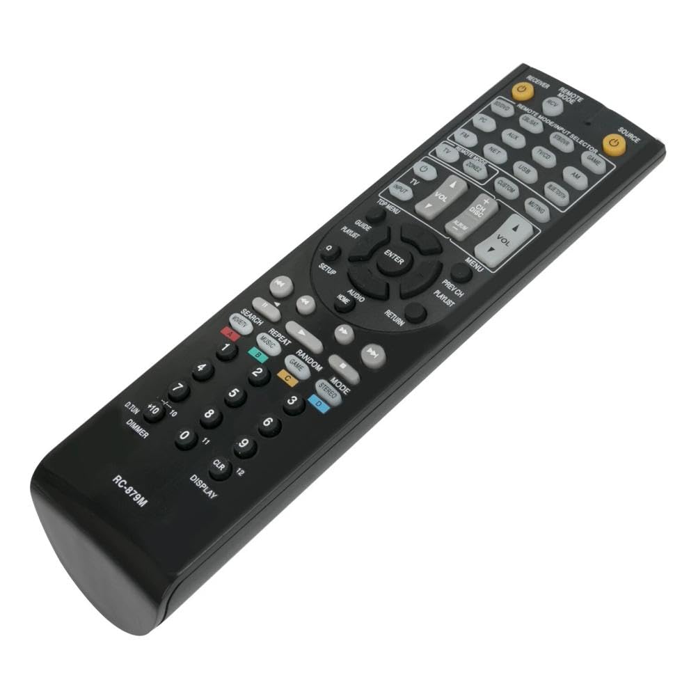 RC-879M Replacement Remote Control for Onkyo AV Receiver Home Theater System in Living Rooms or Rooms, No Programming or Pairing Needed, Replace