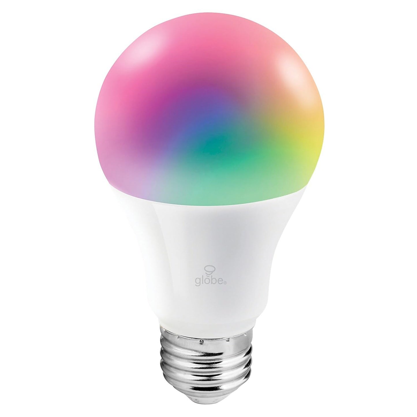 Globe Electric Wi-Fi Smart 10W LED Bulb, Multicolor RGB + Tunable White 2000K-5000K, A19 Shape, E26 Base, App + Voice Control, No Hub Required, 34212