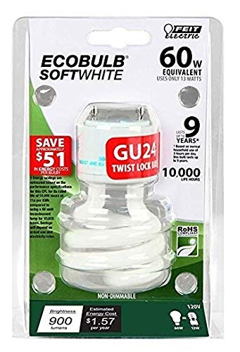 Feit 13-watt Mini Twist Soft White GU24 Base 60-watt Equivalent Light (Soft White)