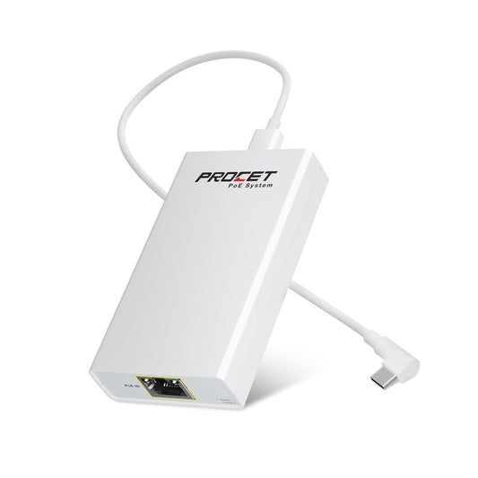 Gigabit PoE to USB C Converter for Smart Phone/Tablet, USB-C to Ethernet Adapter with 23W Charging, Power & Data 2-in-1 RJ45 Port to Type-C Adapter