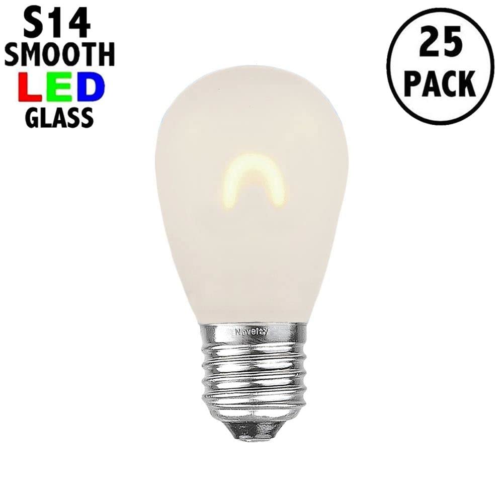 Novelty Lights 25 Pack S14 LED Flex Filament Outdoor Patio Globe Bulbs