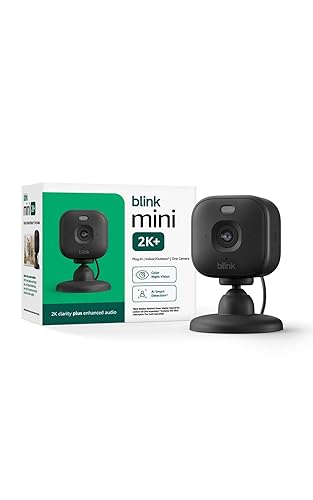 Blink Mini 2K+ (newest model) - Plug-in Home & Pet Indoor Security Camera with 2K video resolution, night vision, enhanced audio, motion detection - 1