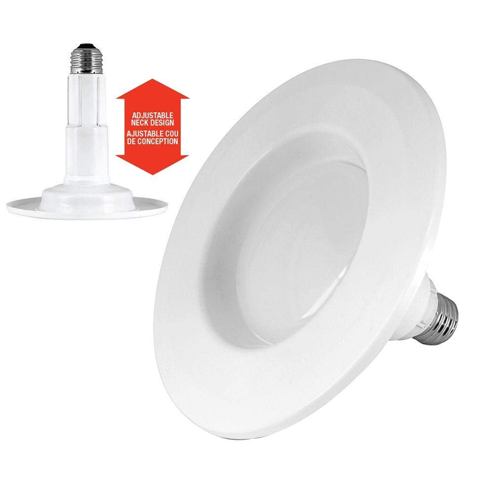 Feit Electric 4 inch InstaTRIM Adjustable Neck Recessed LED Downlight - 2700K Soft White - Dimmable - Pre-Mounted Trim - 45W Equivalent - 45 Year Life
