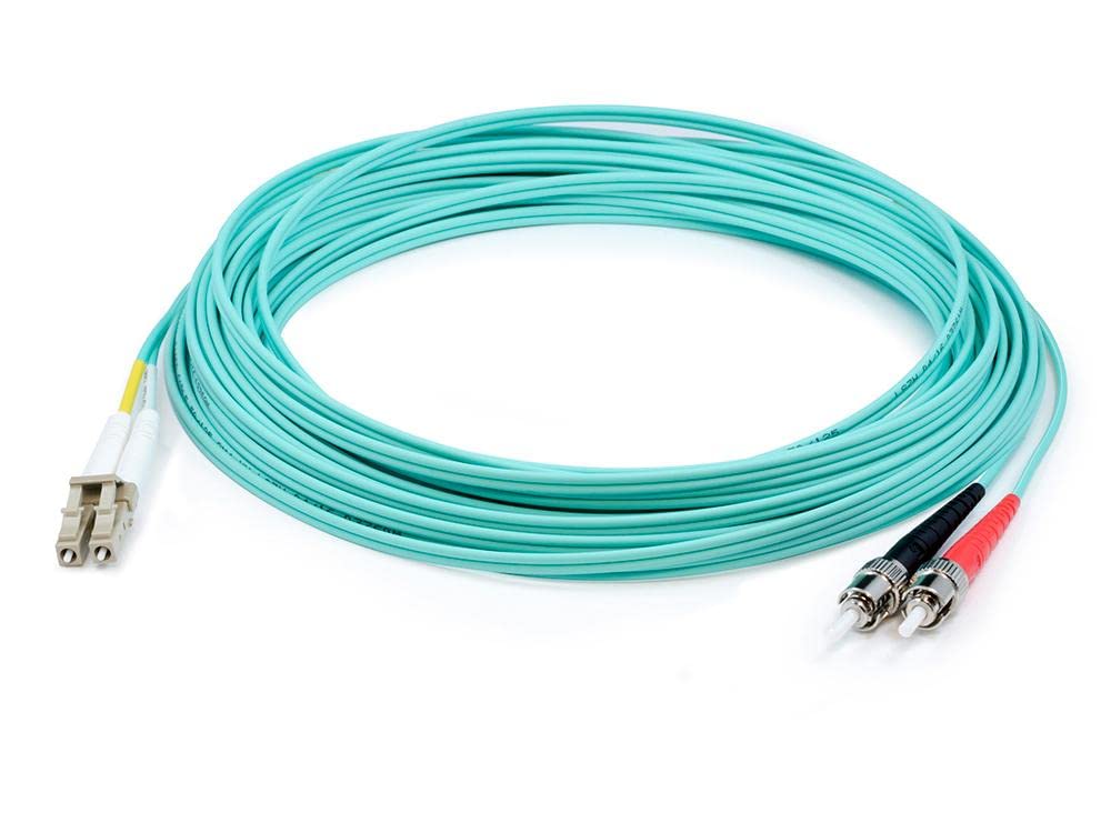 Add-On Computer 1m LC (Male) to ST (Male) Aqua OM4 Duplex LSZH LOMM Patch Cable (ADD-ST-LC-1M5OM4)