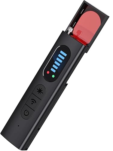 QEBAJI Hidden Camera Detectors, Spy Camera Finder, Portable Hidden Bug and Camera Detector, 5 Levels Sensitivity 6 Modes, Wireless Rechargeable