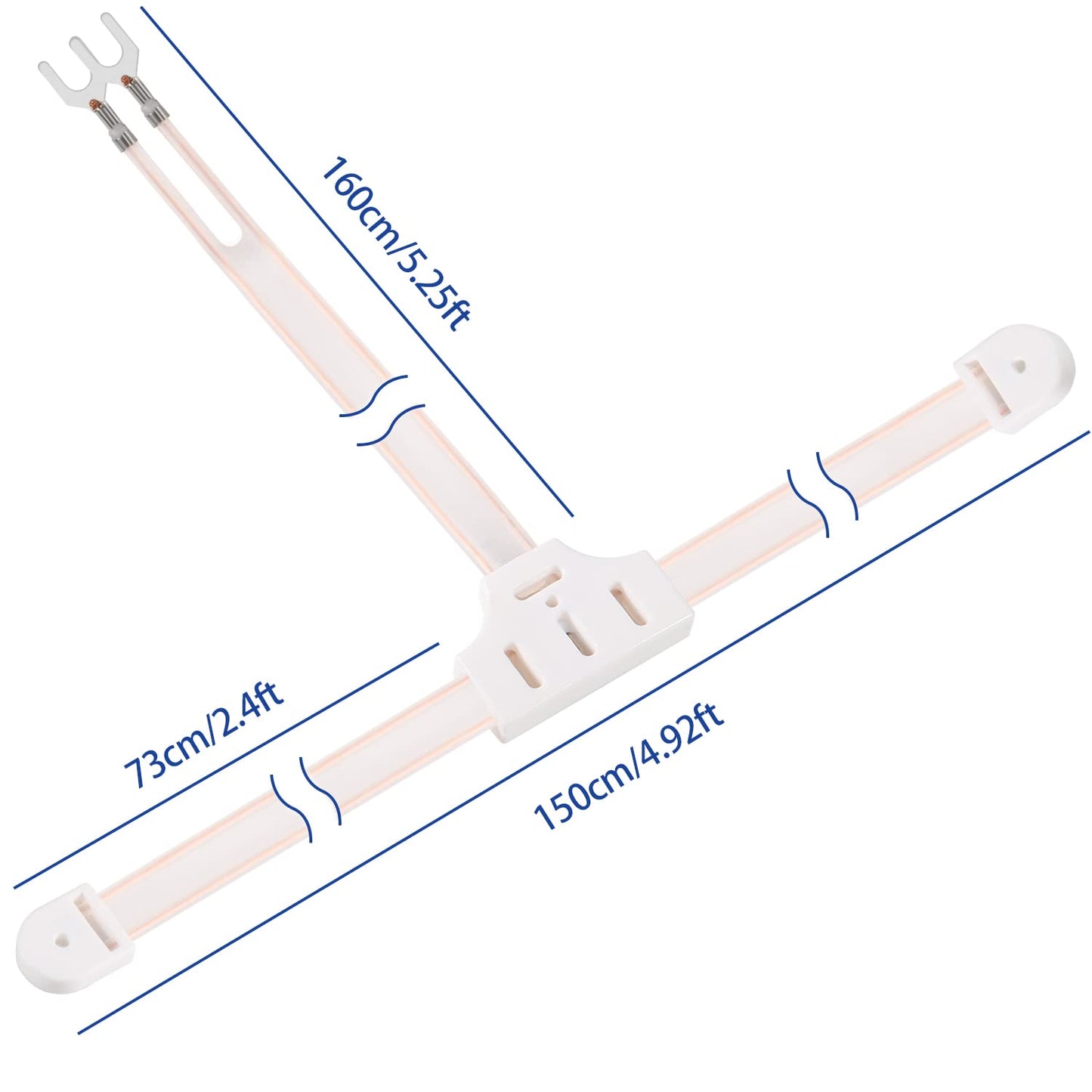 AEDIKO FM Dipole Antenna 300 Ohm T Shape FM Antenna+300-ohm to 75-ohm Transformer(Push-On F Type Balun) for Radio Stereo Tuner Receiver