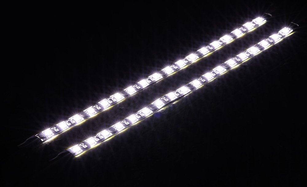 DS White PC LED Light Strip Computer Lighting with Magnetic Back, Molex Connector, 2Pack LED Strip for PC Case Lighting Kit (30cm,18leds,S Series)