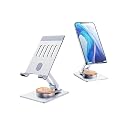Chapter Seven Aluminum Cell Phone & Tablet Stand for Desk,360° Rotating Foldable Mobile Stand,Home Office Desk Accessories Gifts for iPhone 17 16 15
