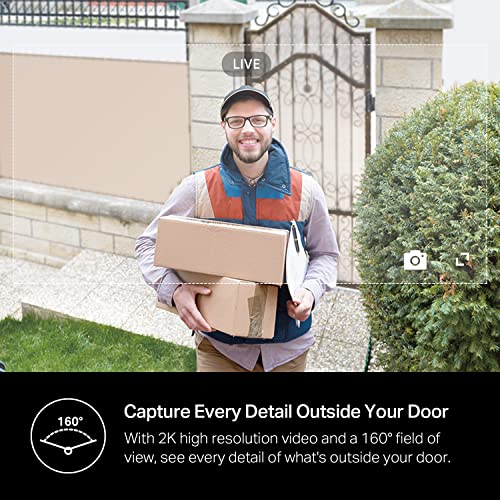 Kasa Smart Video Doorbell Camera Hardwired w/Chime, 2K Resolution, Always-on Power, Night Vision, 2-Way Audio, Real-Time Notification, Cloud & SD Card