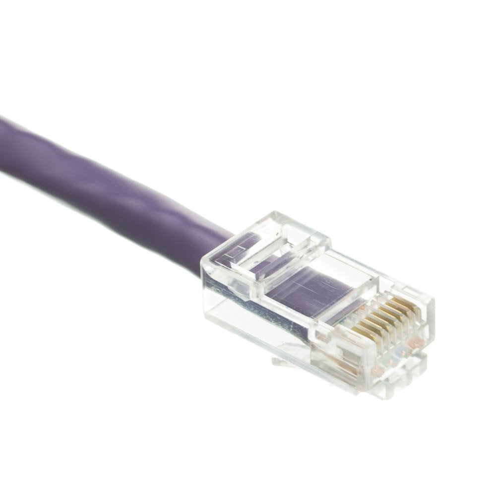CableWholesale Cat5e UTP Ethernet Cable, Bootless, PoE, 50 ft, Purple