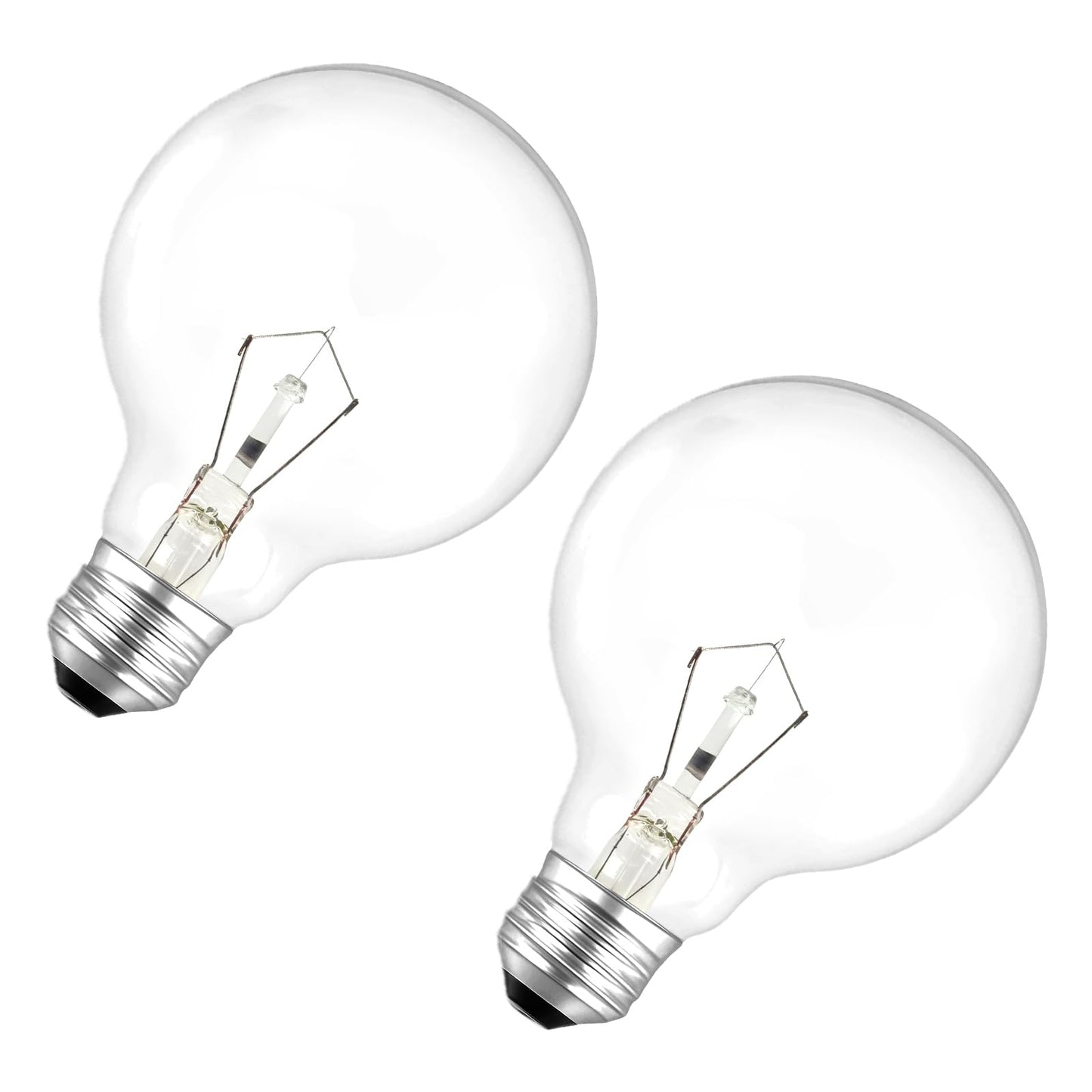 RESISPA ?2 Pack G25 Globe Light Bulbs - 40W Incandescent Light Bulb, G25 Double Life Globe Bulb,2700K Soft White, E26 Base, Dimmable - Crystal Clear