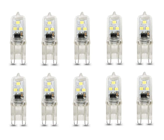G9 LED Light Bulb Dimmable 1W(10W Halogen Equivalent) Cool White 6000K LED Corn Lights for Home Lighting Chandelier Wall Sconces,6LED 2835SMD,10 Pack