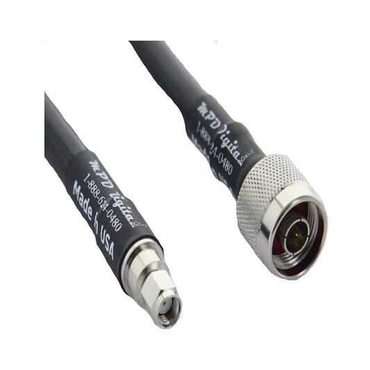 MPD Digital I LMR®400 Coaxial Cable IN Male to RP-SMA Male Connectors I Low Loss RF Coax I Jumper, CB, Ham Radio, Transmitters, Antenna I 3 FT