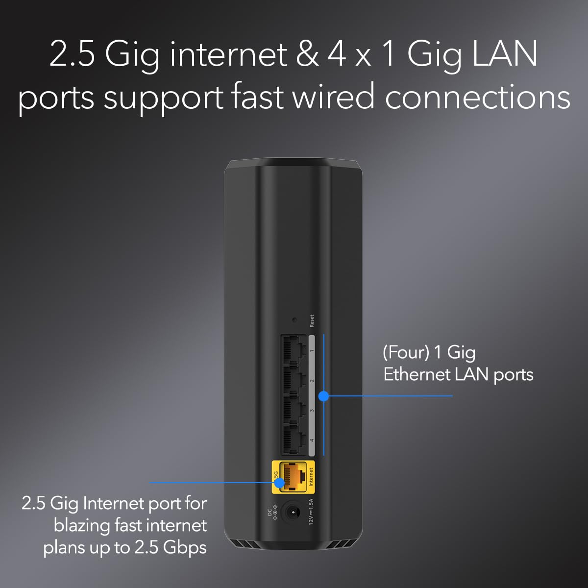 NETGEAR Nighthawk Dual-Band WiFi 7 Router (RS100) - Router Only, BE3600 Wireless Speed (up to 3.6 Gbps) - Covers up to 2,000 sq. ft., 50 Devices - 2.5
