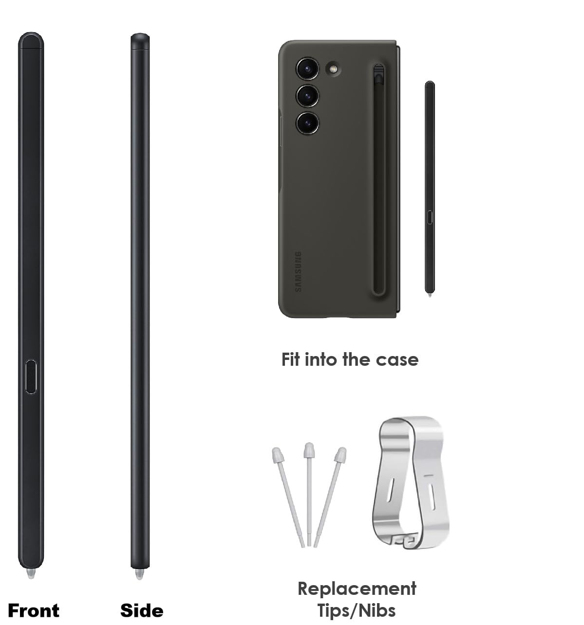 Z Fold 6/Fold 5 Slim S Pen Fold Edition 4096 Pressure Levels Compatible with Galaxy Z Fold 6/5 Phones Only, Fold 5 Pen Slim 1.5mm Pen Tip, with 3*Tips