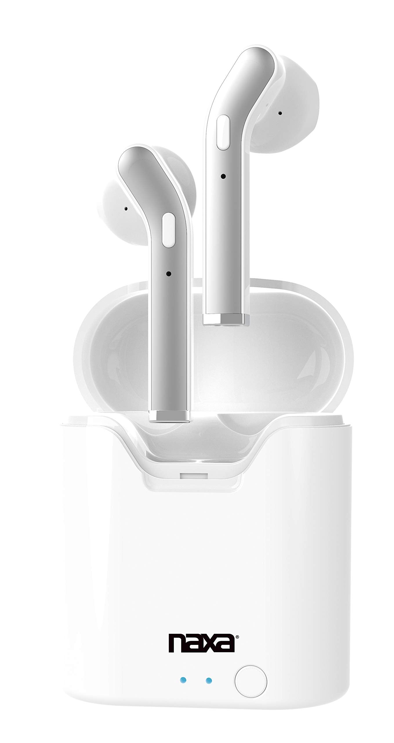 Naxa Electronics NE-979 True Wireless Earphones with Charging Battery Case, White