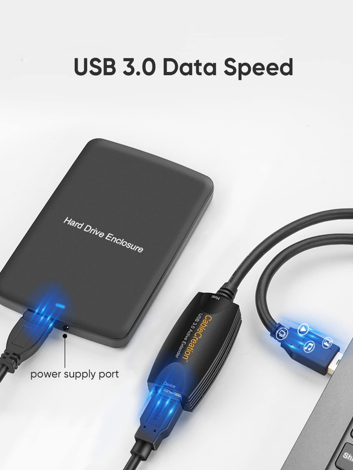 CableCreation Active USB 3.0 Extension Cable 16.4 FT, USB 3.0 Extender Male to Female Cord with Signal Booster Compatible with Oculus Quest 2, Rift