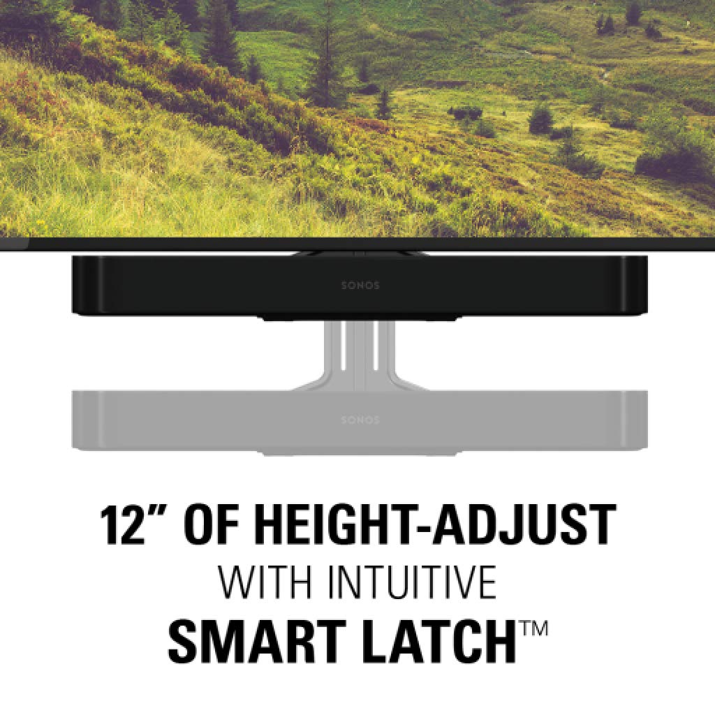 Sanus Soundbar Mount Designed to be Compatible with The Sonos Beam - Height Adjustable Up to 12" & Designed to Work with Any TV - Custom Fit to The