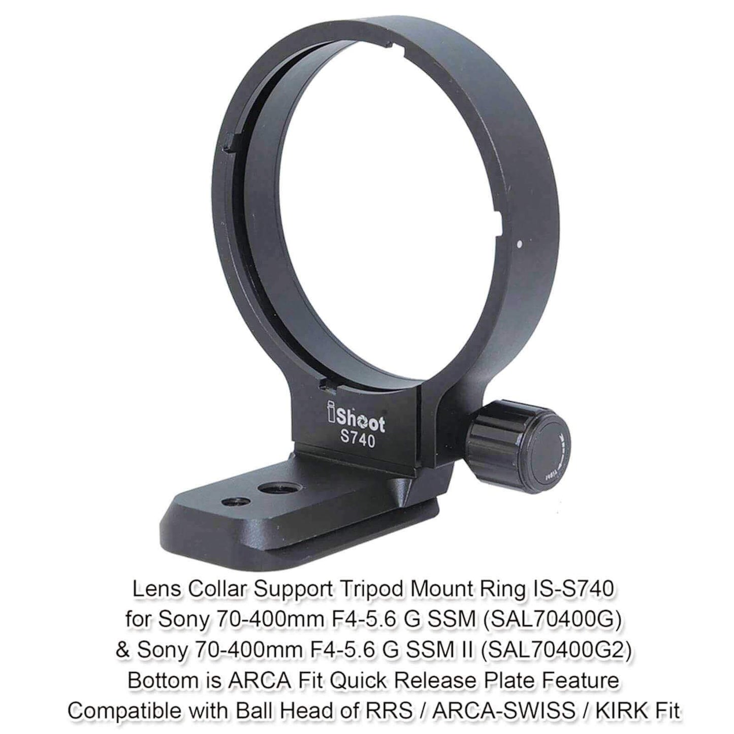 Tripod Mount Ring, Metal Lens Collar Support for Sony 70-400mm f/4-5.6 G SSM SAL70400G and Sony 70-400mm f/4-5.6 G SSM II SAL70400G2, Built-in