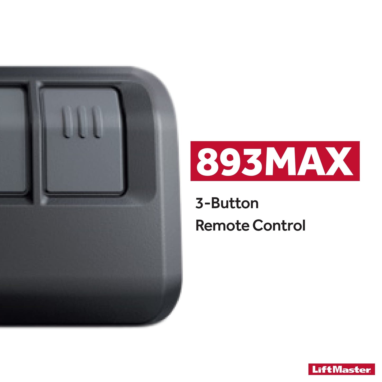 LiftMaster 893Max Security+ 2.0 3-Button Gate Operator Remote Control with Visor Clip - Pack of 3