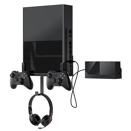 Nymus Xbox One Wall Mount Kit with Power Brick Mount, Detachable Controller Holder & Headphone Hanger, Xbox One Stand