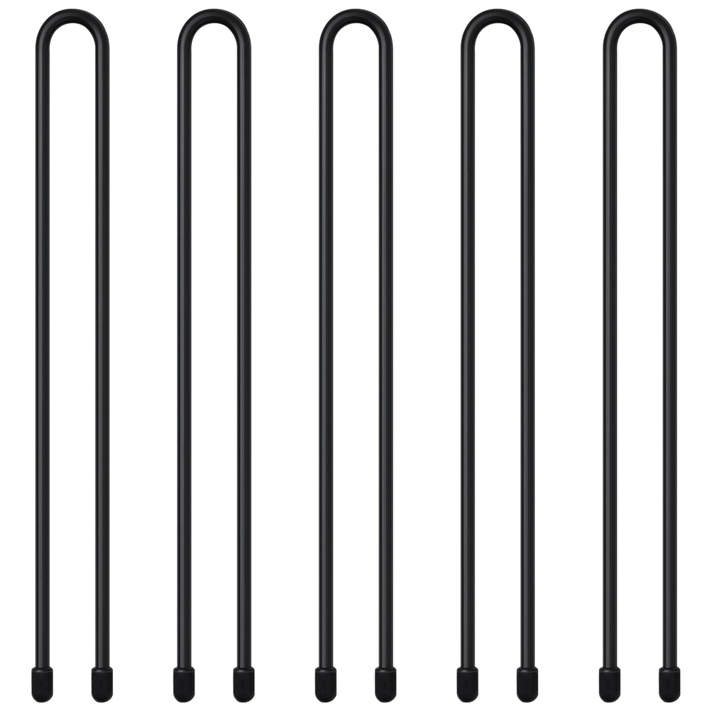5-Pack 18-Inch Silicone Cable Ties - Reusable Flexible Cord Organizers with Steel Core for Home, Office, Kitchen & Travel (4mm Diameter)