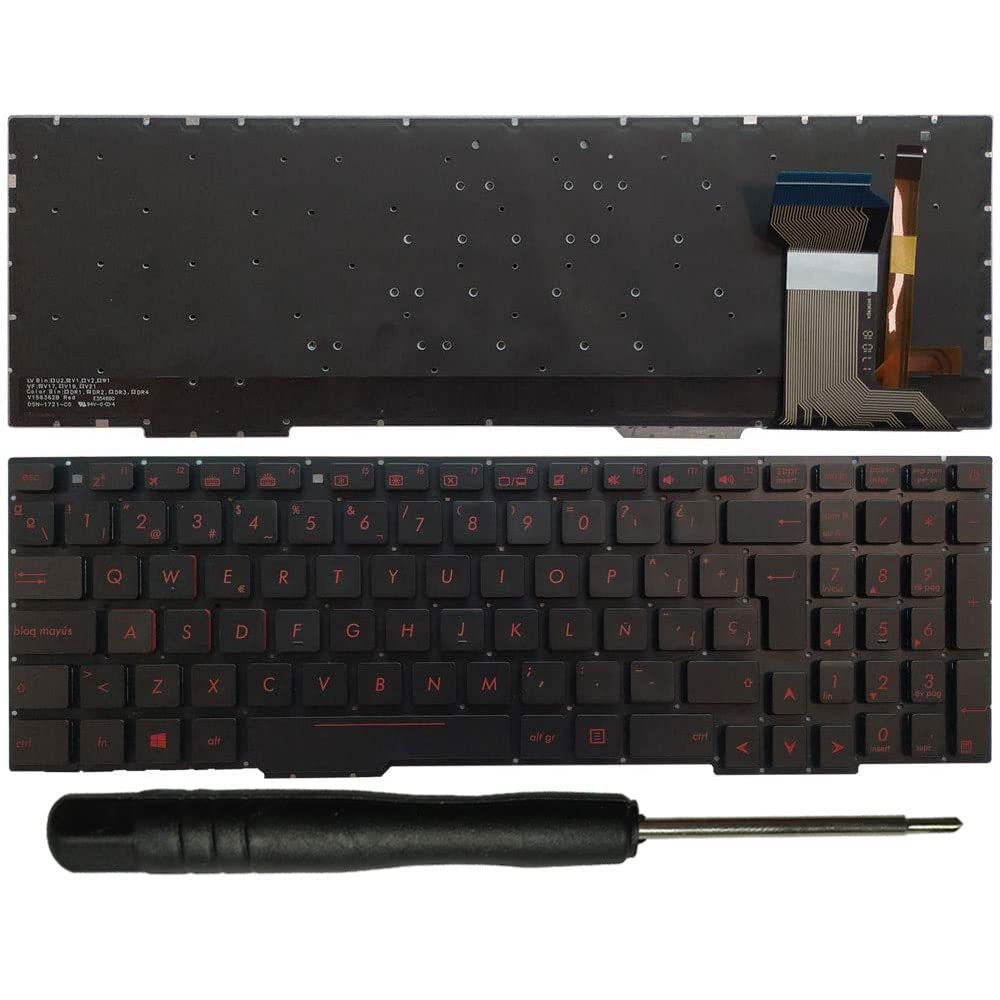 Laptop Replacement Keyboard Fit Asus GL553 GL553V GL553VW ZX553VD ZX53V FX553VD FX53VD FX753VD FZ53V ZX73 Spanish Layout