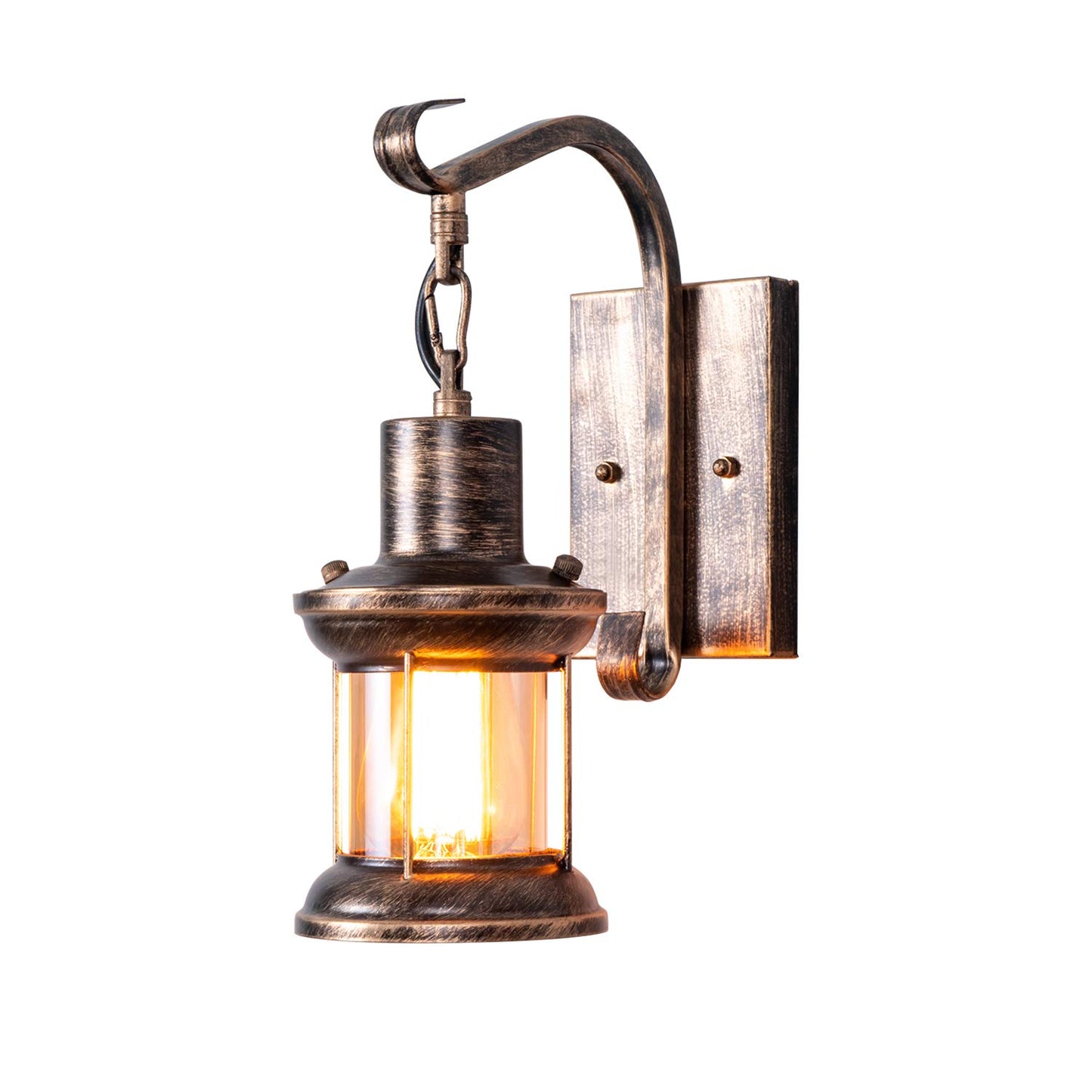 Rustic Light Fixtures, Oil Rubbed Bronze Finish Indoor Vintage Wall Light Wall Sconce Industrial Lamp Fixture Glass Shade Farmhouse Metal Sconces Wall